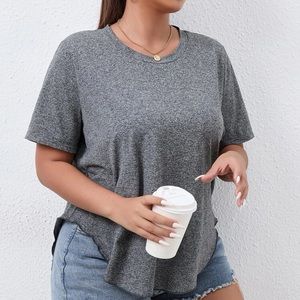 Gray Curved Tee